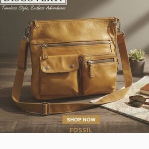 VTG Fossil Morgan Traveler Leather Crossbody Bag